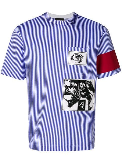 Shop Prada Striped Eye T-shirt