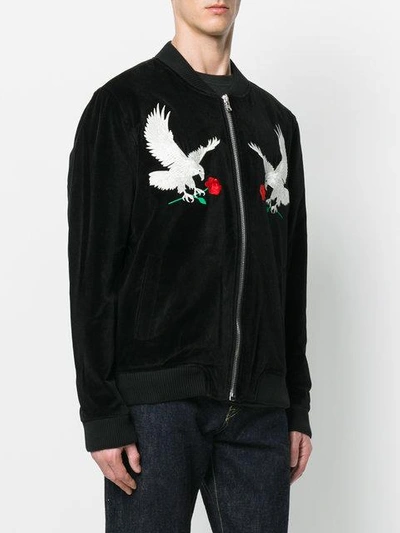 Shop Intoxicated Eagle-embroidered Bomber Jacket In Black