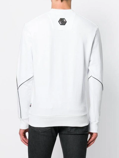 Shop Philipp Plein Branded Patch Sweatshirt - White