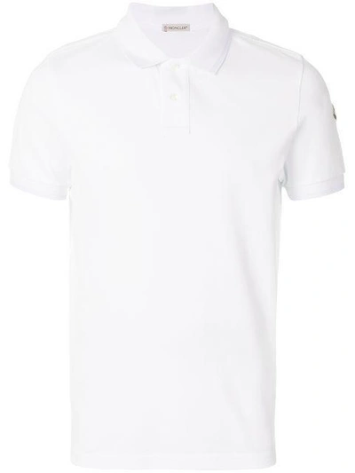 Shop Moncler Poloshirt Mit Kurzen Ärmeln In White