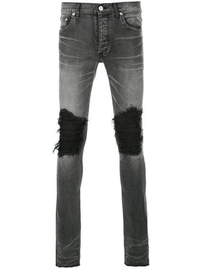 Shop Fagassent Ripped Skinny Jeans In Grey