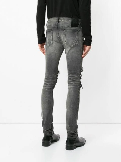 Shop Fagassent Ripped Skinny Jeans In Grey