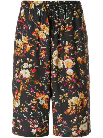 Shop Mcq By Alexander Mcqueen Floral Print Shorts In Black