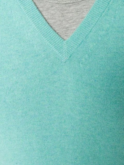 Shop N•peal V-neck Sweater In Green