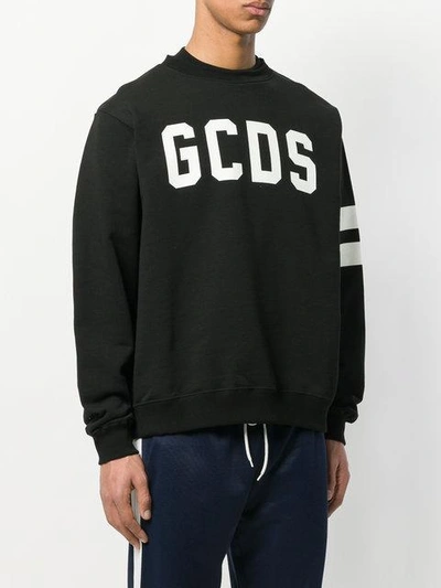Shop Gcds Logo Print Sweatshirt - Black