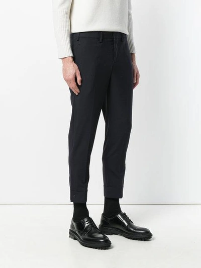 Shop Neil Barrett Tailored Cuff Hem Trousers