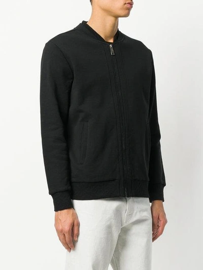 Shop Les Benjamins Front Zip Sweatshirt - Black