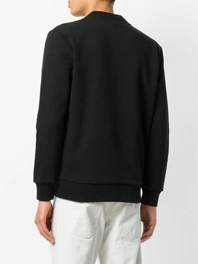 Shop Les Benjamins Front Zip Sweatshirt - Black