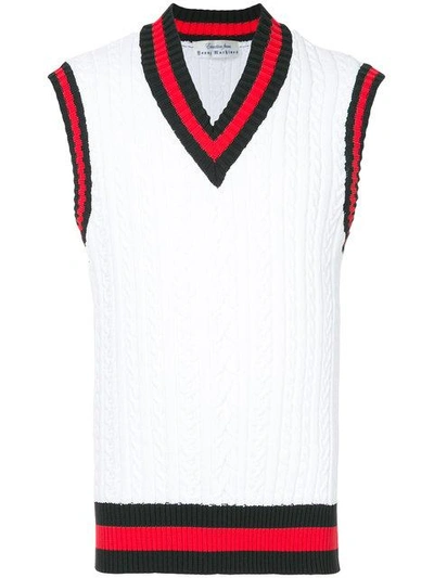 Shop Education From Youngmachines Ribbed Contrast Vest - White