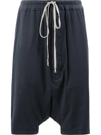 Shop Rick Owens Drkshdw Drop Crotch Shorts - Blue
