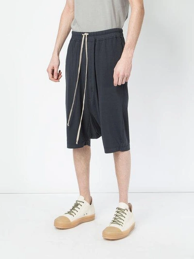 Shop Rick Owens Drkshdw Drop Crotch Shorts - Blue