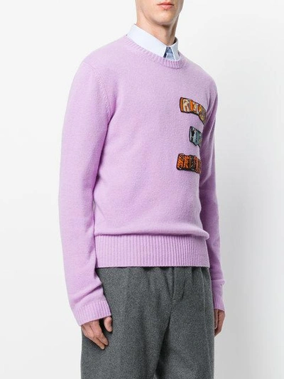 Shop Valentino Jamie Reid Patch Appliqué Sweater - Pink