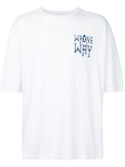 Shop Ex Infinitas Wrong Way T-shirt In White