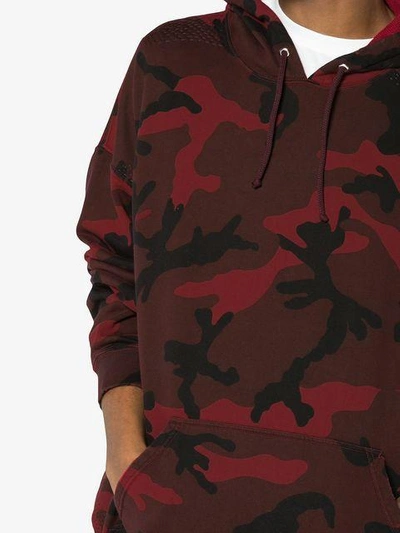 Shop Valentino Camouflage Printed Hoodie - Red