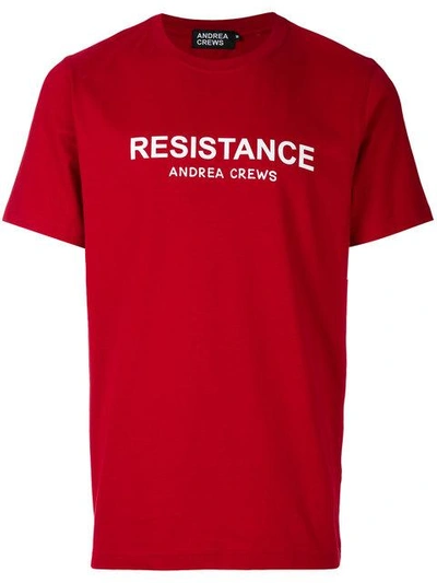 Shop Andrea Crews Slogan Print T-shirt In Red