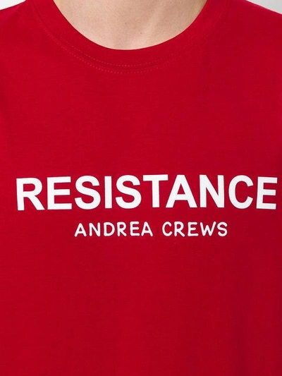 Shop Andrea Crews Slogan Print T-shirt In Red