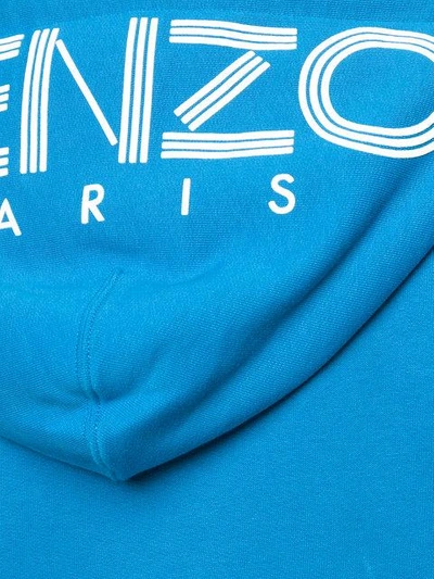 Shop Kenzo Zipped Hoodie - Blue