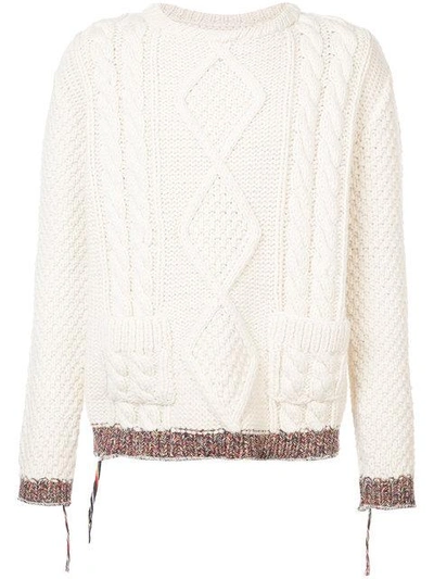Shop Maison Margiela Hand Made Cable Knit Sweater