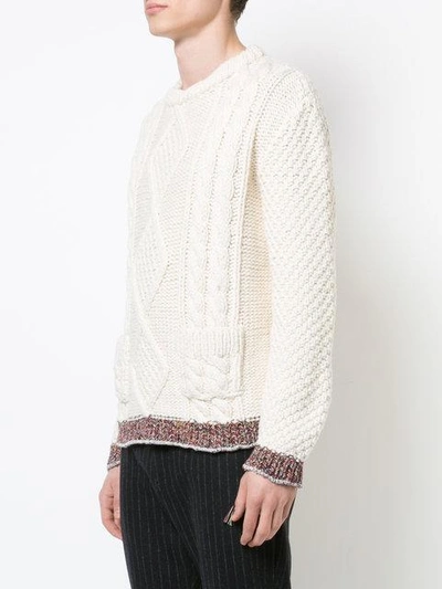 Shop Maison Margiela Hand Made Cable Knit Sweater