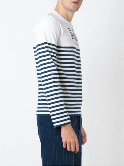 Comme Des Garçons Striped Longsleeved T In White