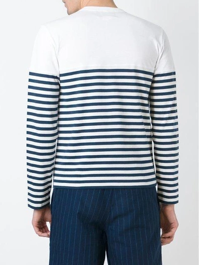 Comme Des Garçons Striped Longsleeved T In White
