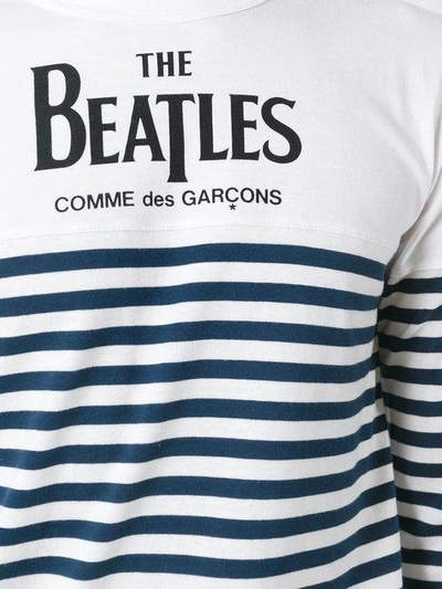 Comme Des Garçons Striped Longsleeved T In White