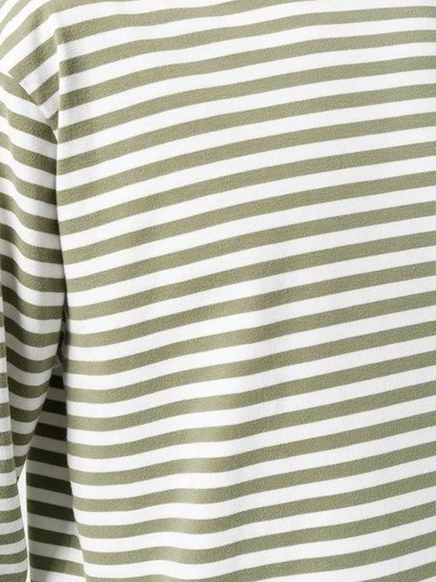 Shop Nanamica Striped Print Long Sleeve Top - White