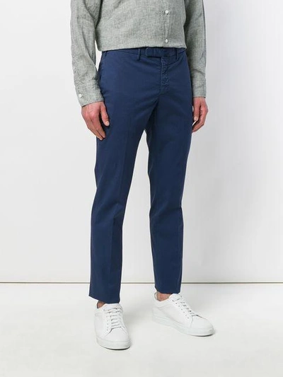 Shop Incotex Slim Fit Trousers In Blue