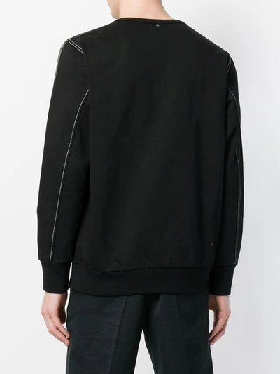Shop Oamc Top Stitch Detail Sweatshirt - Black