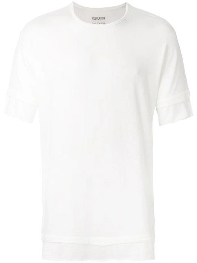 Shop Yohji Yamamoto Layered T-shirt - White