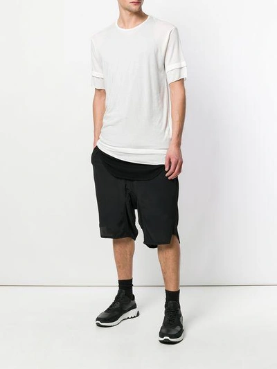 Shop Yohji Yamamoto Layered T-shirt - White