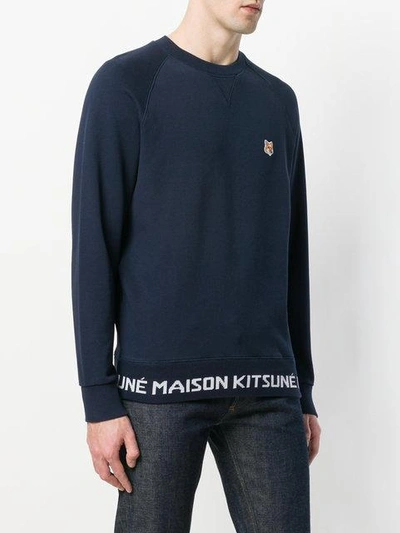 Shop Maison Kitsuné Fox Head Sweatshirt - Blue