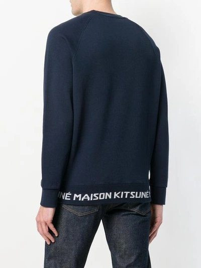 Shop Maison Kitsuné Fox Head Sweatshirt - Blue
