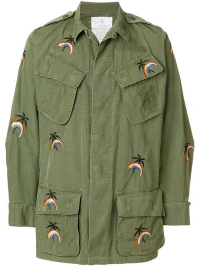 Shop As65 Jungle Embroidered Military Jacket In Green