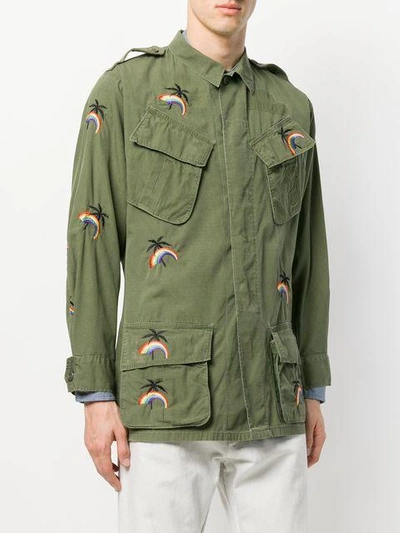 Shop As65 Jungle Embroidered Military Jacket In Green