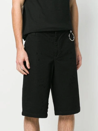 Shop Givenchy Distressed Effect Bermuda Shorts