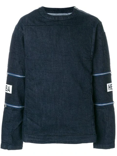 Shop Hood By Air Double Zip Patch Sleeve Sweatshirt