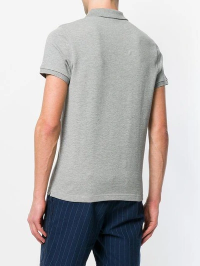 Shop Moncler Logo Polo Shirt - Grey