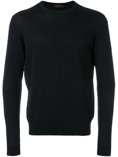 Shop Prada Crew Neck Sweater - Blue
