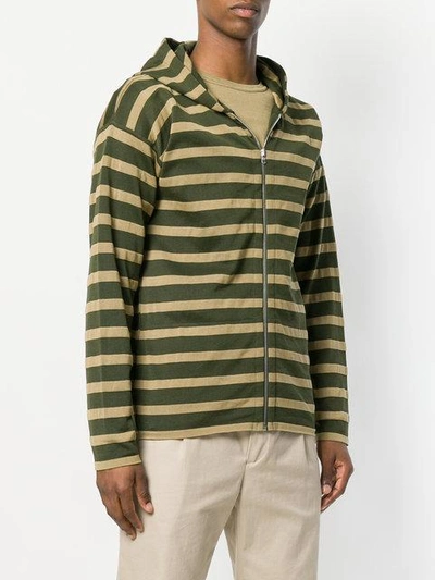 Shop S.n.s Herning Fundamental Zipped Hoodie In Green