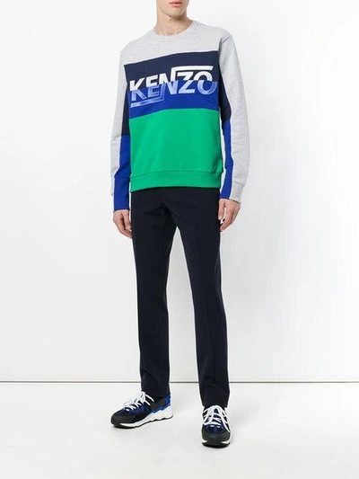 Shop Kenzo Retro Logo Sweatshirt - Grey