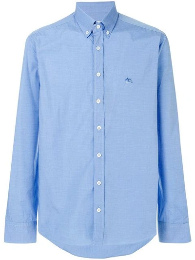 Shop Etro Embroidered Logo Shirt