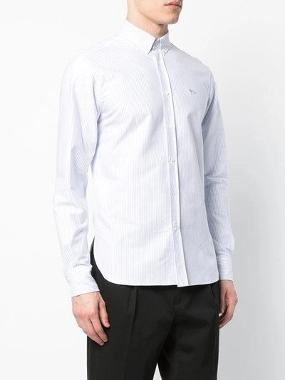 Shop Maison Kitsuné Stripe Fox Button Down Shirt