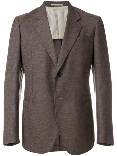 Shop Armani Collezioni Classic Tailored Blazer - Brown