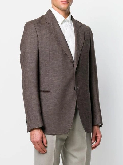 Shop Armani Collezioni Classic Tailored Blazer - Brown