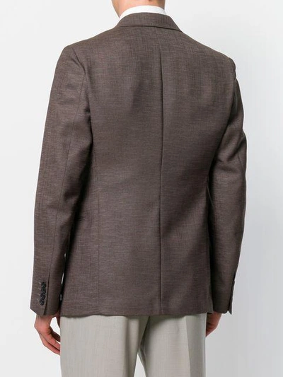 Shop Armani Collezioni Classic Tailored Blazer - Brown