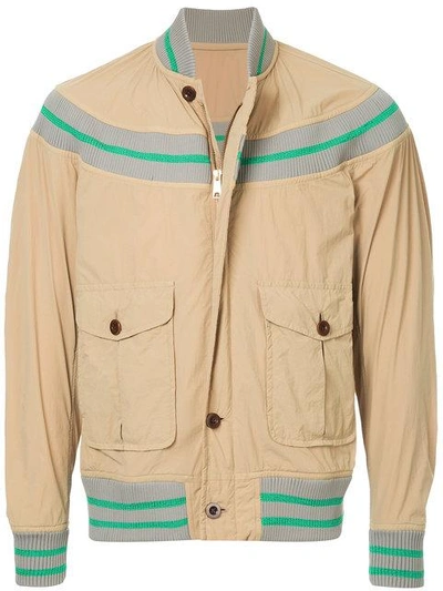 Shop Kolor Ribbed Detail Bomber Jacket