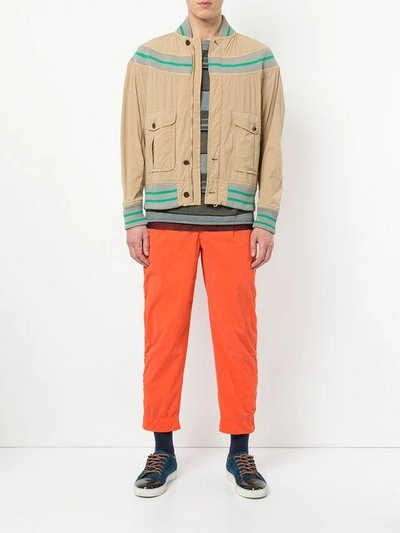 Shop Kolor Ribbed Detail Bomber Jacket