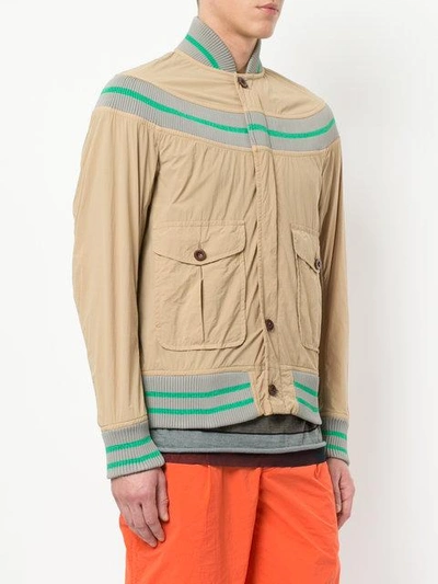 Shop Kolor Ribbed Detail Bomber Jacket