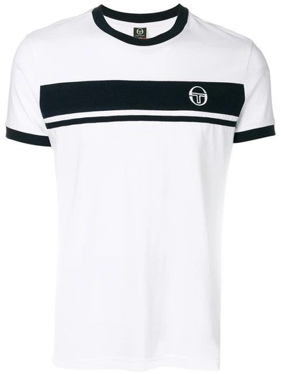 Shop Sergio Tacchini Contrast Stripe T-shirt - White